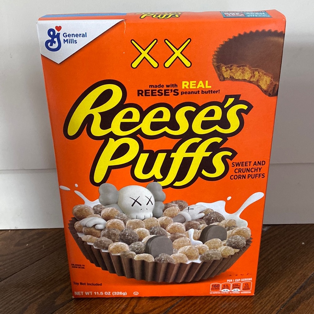 Kaws and Reese’s puffs cereal